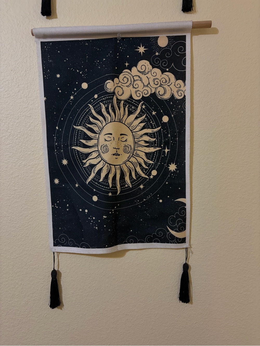 Celestial Sun Moon Tapestry Set Boho Wall Hanging Astrology Cosmic Star Decor - Picture 3 of 5
